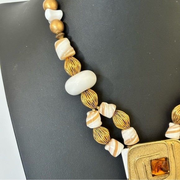 Anthony Alexander glass acrylic one of a kind vintage modernist necklace - Picture 2 of 9